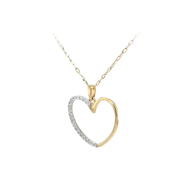 Gold-Anhänger Herz mit Zirkonen