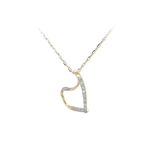 Gold-Anhänger Herz mit Zirkonen