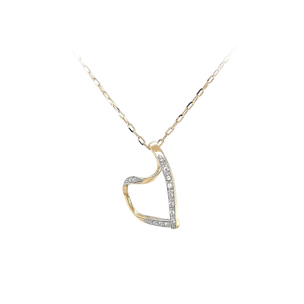 Gold-Anhänger Herz mit Zirkonen
