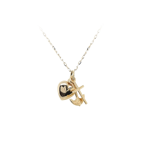 Gold-Anhänger Herz, Anker, Kreuz