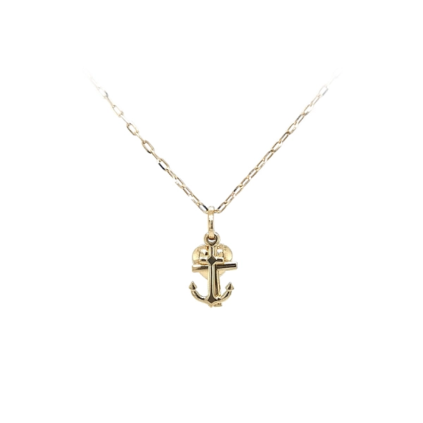 Gold-Anhänger Herz, Anker, Kreuz