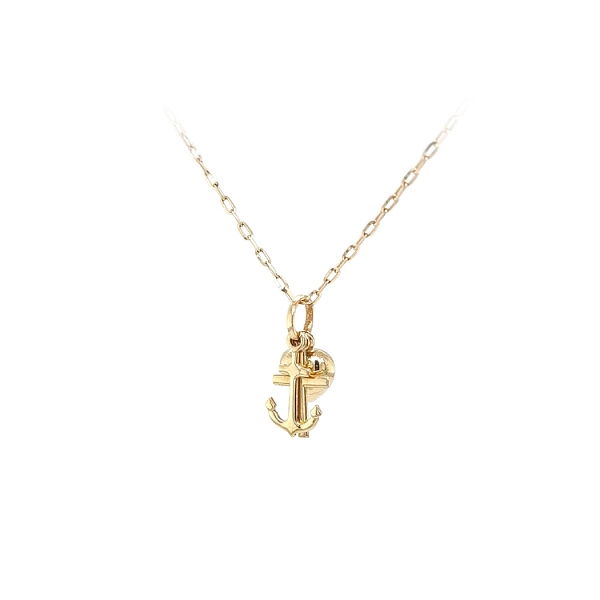 Gold-Anhänger Herz, Anker, Kreuz