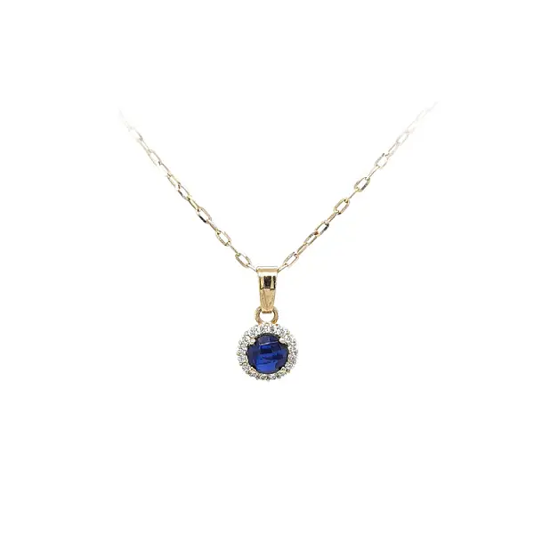 Gold-Anhänger mit blauem Stein