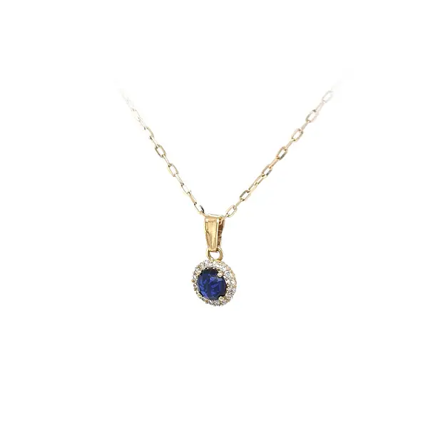 Gold-Anhänger mit blauem Stein