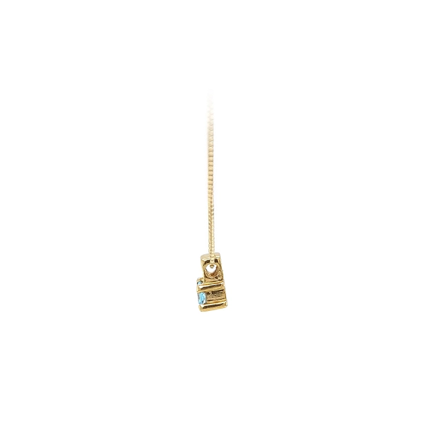 Gold-Solitär-Anhänger mit blauem Stein