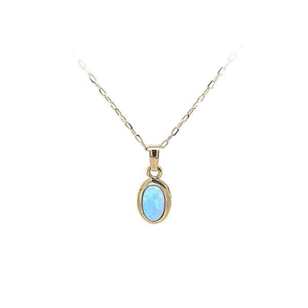 Gold-Anhänger mit blauem Stein