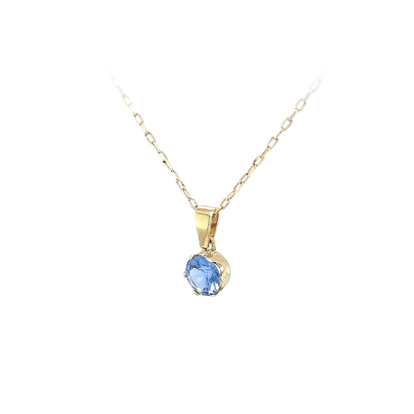 Gold-Anhänger mit blauem Stein