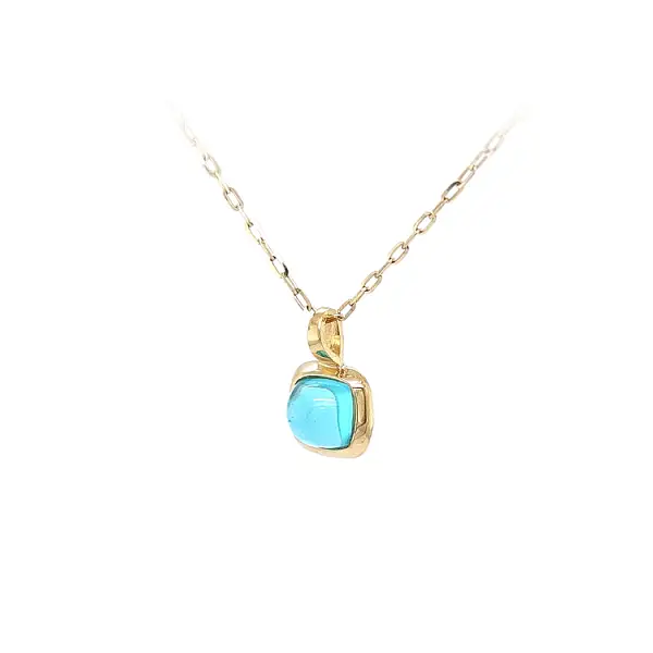 Gold-Anhänger mit blauem Stein