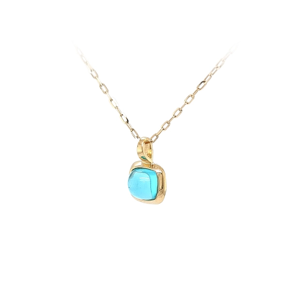 Gold-Anhänger mit blauem Stein