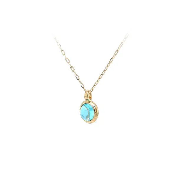 Gold-Anhänger mit blauem Stein