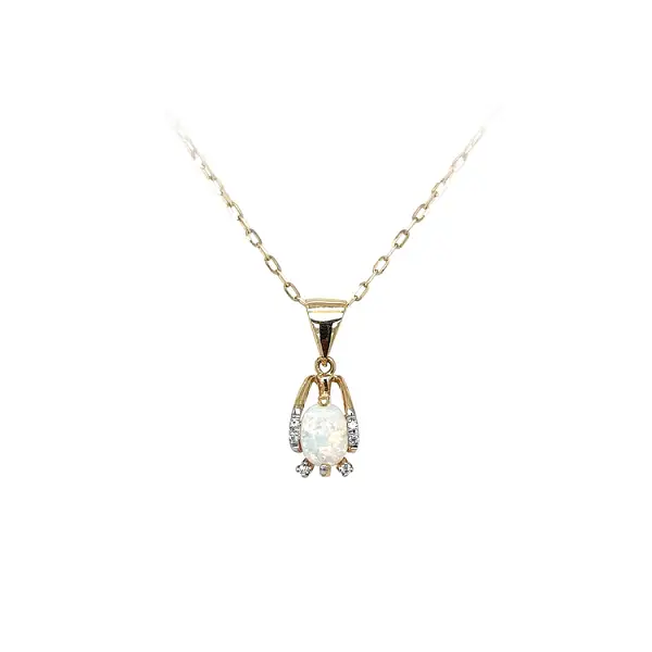 Gold-Anhänger mit Opal und Zirkonen