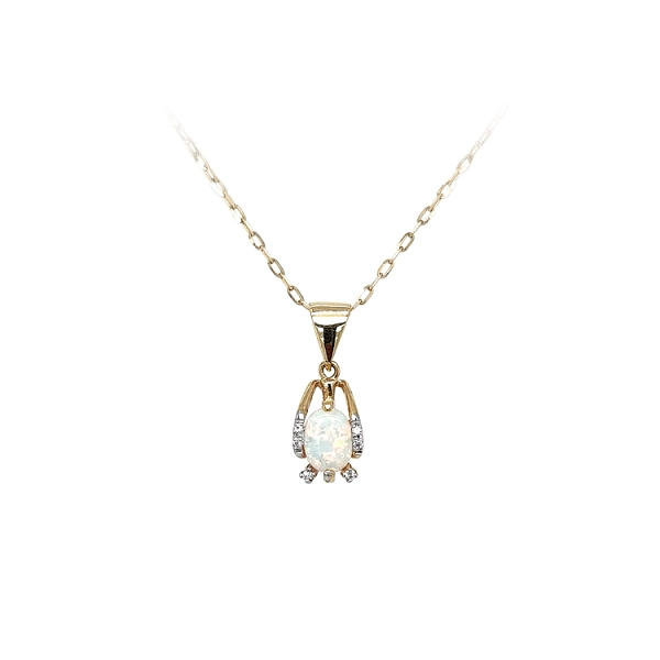 Gold-Anhänger mit Opal und Zirkonen