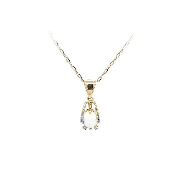 Gold-Anhänger mit Opal und Zirkonen