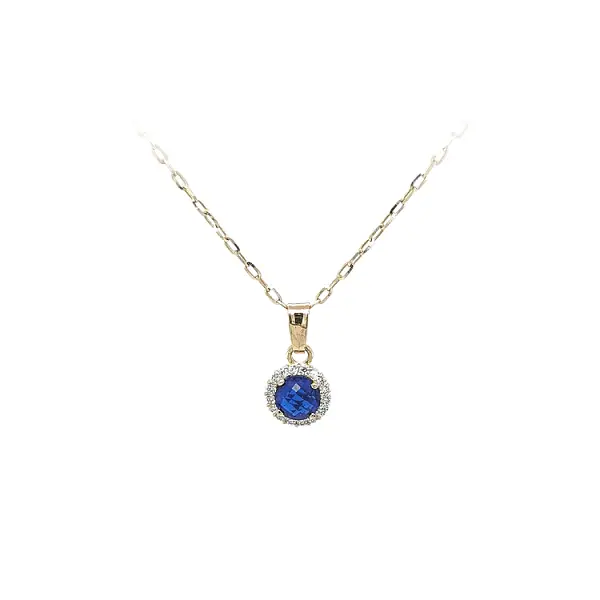 Gold-Anhänger mit blauem Stein