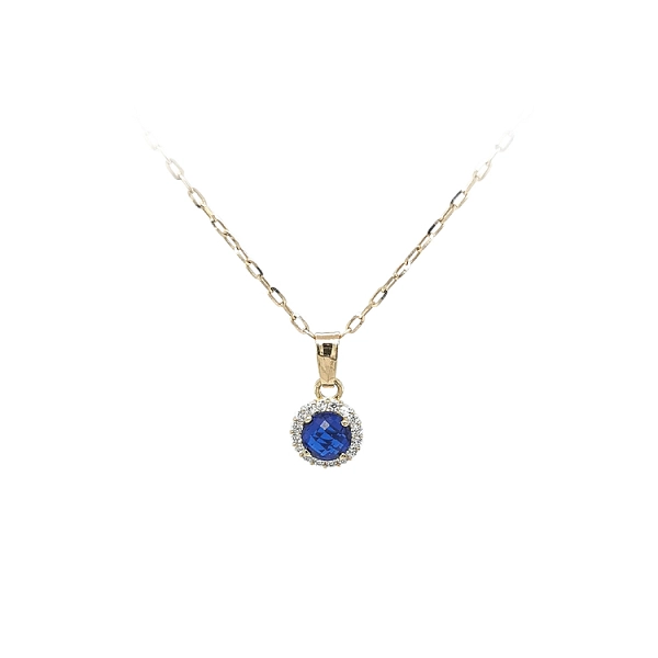 Gold-Anhänger mit blauem Stein