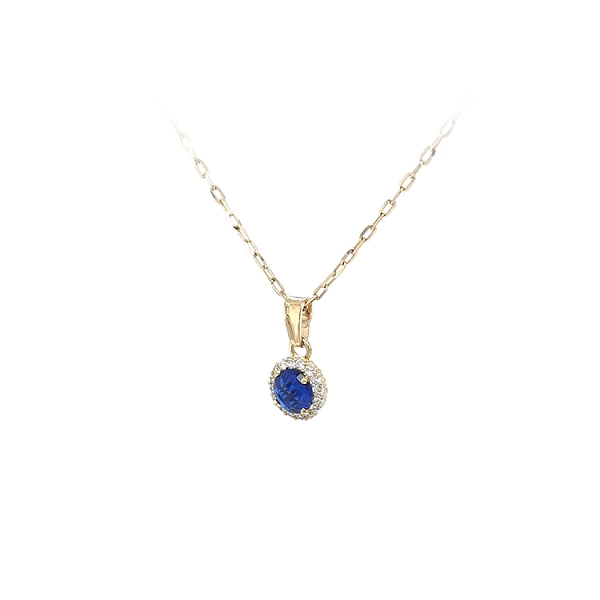 Gold-Anhänger mit blauem Stein