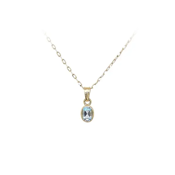Gold-Anhänger mit blauem Stein