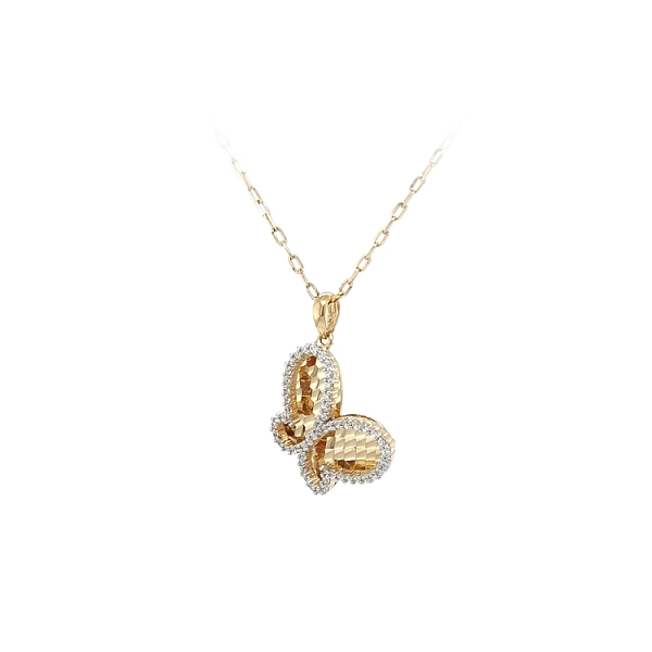 Gold-Anhänger Schmetterling mit Zirkonen