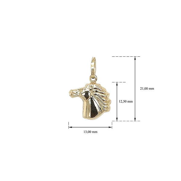 Gold-Anhänger mit zartem Pferdekopf-Motiv