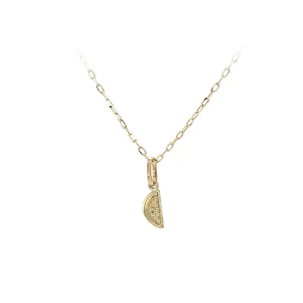 Goldene Halskette mit Melonen-Anhänger