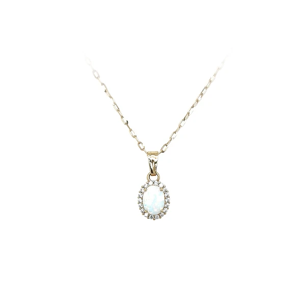 Gold-Anhänger mit Opal und Zirkonen