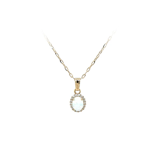 Gold-Anhänger mit Opal und Zirkonen