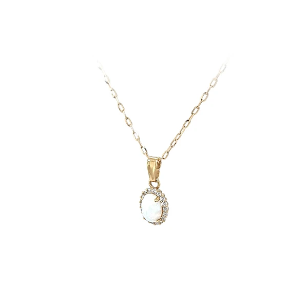 Gold-Anhänger mit Opal und Zirkonen