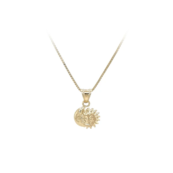 Gold-Anhänger Sonne und Mond Symbol für Harmonie und Gleichgewicht