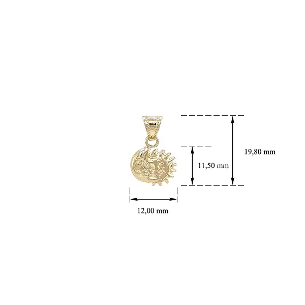 Gold-Anhänger Sonne und Mond Symbol für Harmonie und Gleichgewicht