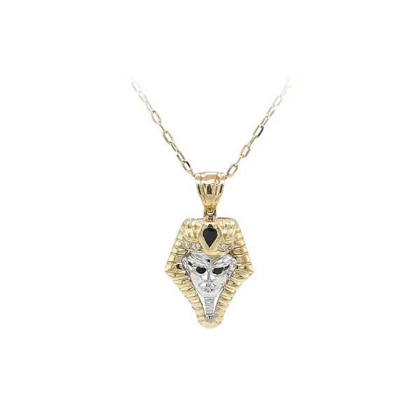 Anhänger Tutanchamun aus kombiniertem Gold