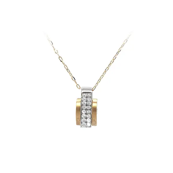 Anhänger mit Zirkonen aus kombiniertem Gold