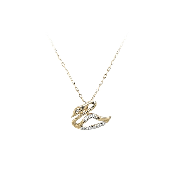 Gold-Anhänger Schwan mit Zirkonen