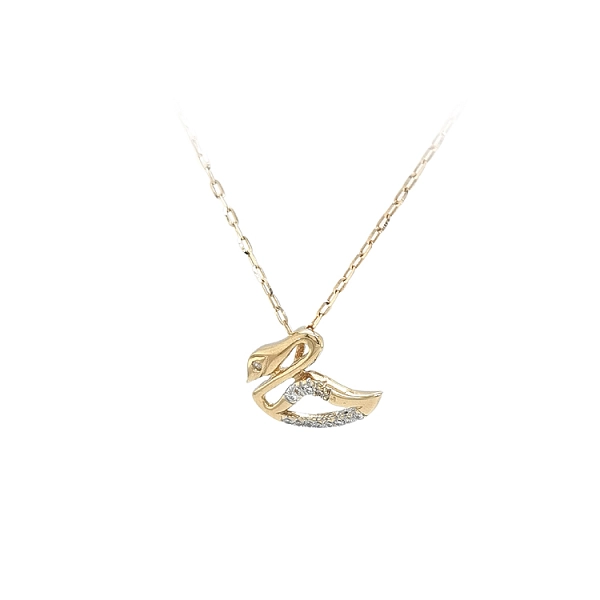 Gold-Anhänger Schwan mit Zirkonen