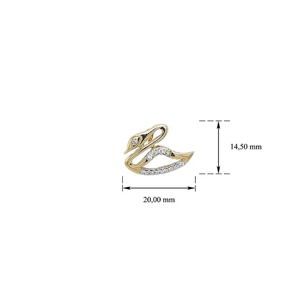 Gold-Anhänger Schwan mit Zirkonen