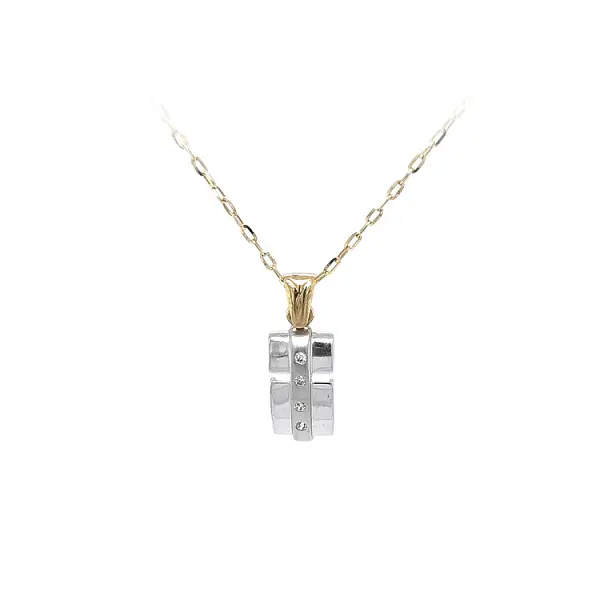 Gold-Anhänger mit Zirkonen aus kombiniertem Gold