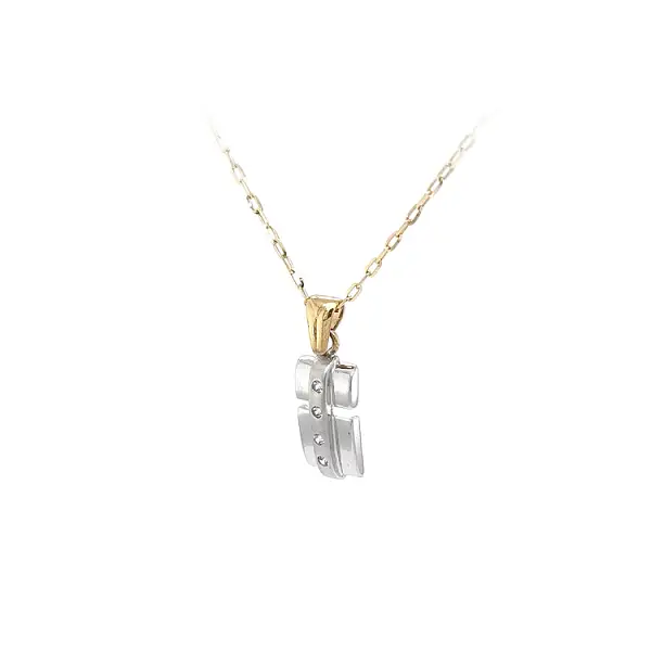 Gold-Anhänger mit Zirkonen aus kombiniertem Gold