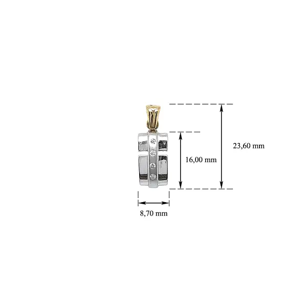 Gold-Anhänger mit Zirkonen aus kombiniertem Gold
