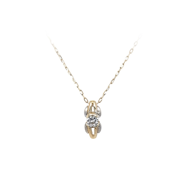 Anhänger mit Zirkon Kombiniertes Gold