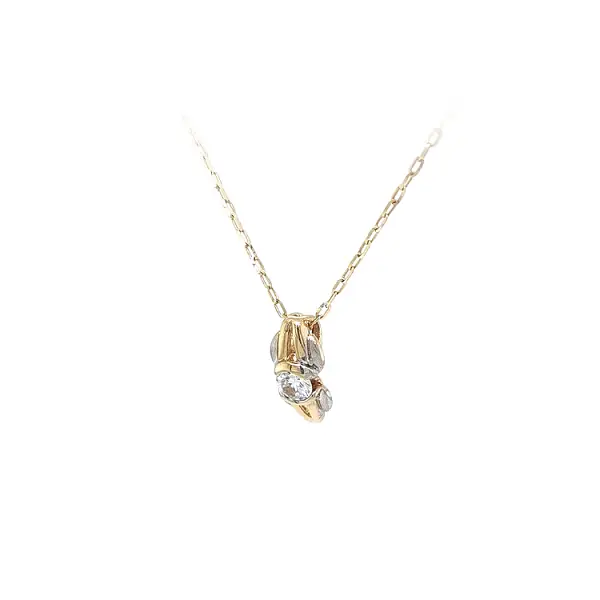 Anhänger mit Zirkon Kombiniertes Gold