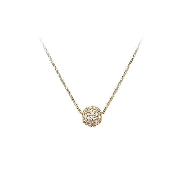 Gold-Anhänger Kugel mit Zirkonen