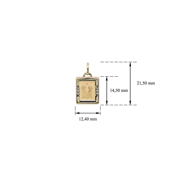 Gold-Anhänger Zeichen der Zwillinge