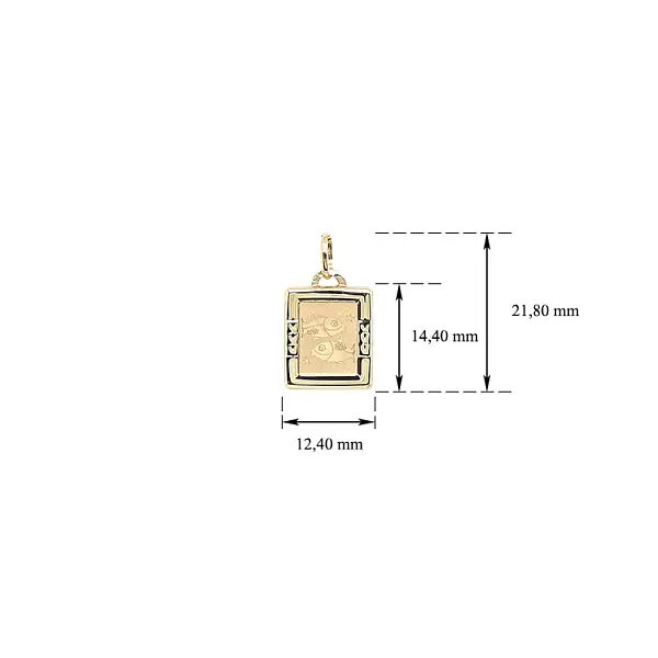 Gold-Anhänger Zeichen des Fisches