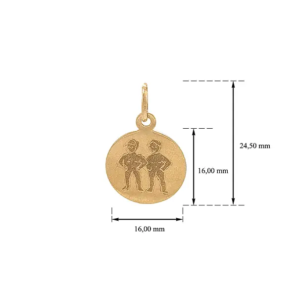 Gold-Anhänger Zeichen der Zwillinge