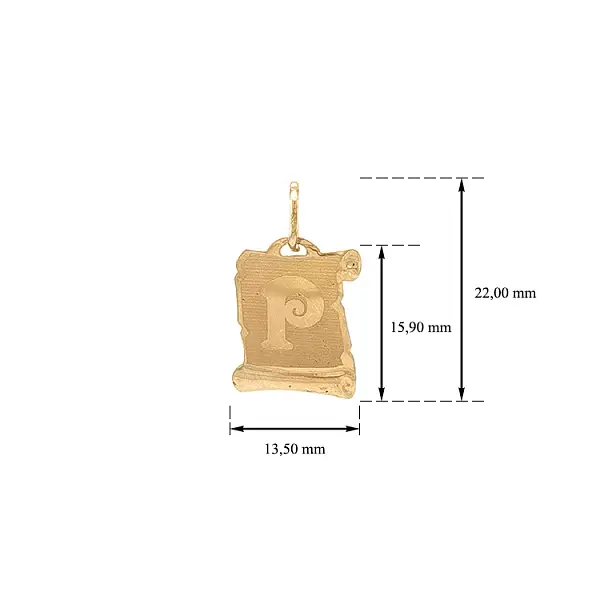 Gold-Anhänger Buchstabe P
