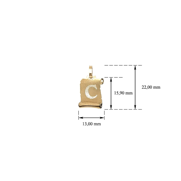 Gold-Anhänger Pergament Buchstabe C