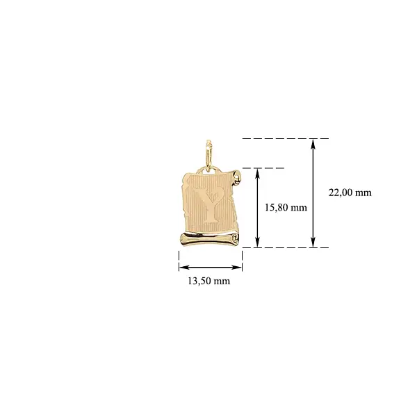 Gold-Anhänger Pergament Buchstabe Y