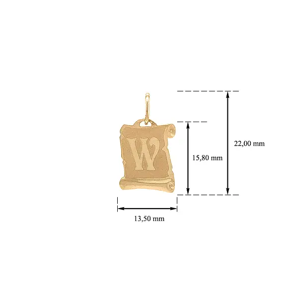 Gold-Anhänger Buchstabe W