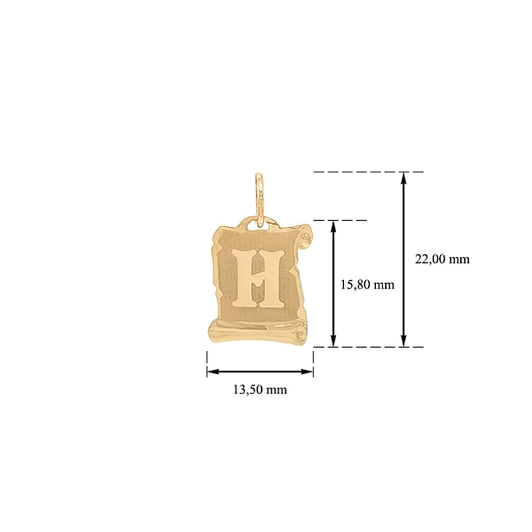 Gold-Anhänger Buchstabe H