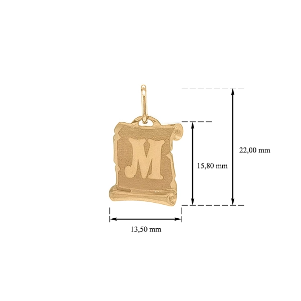 Gold-Anhänger Buchstabe M