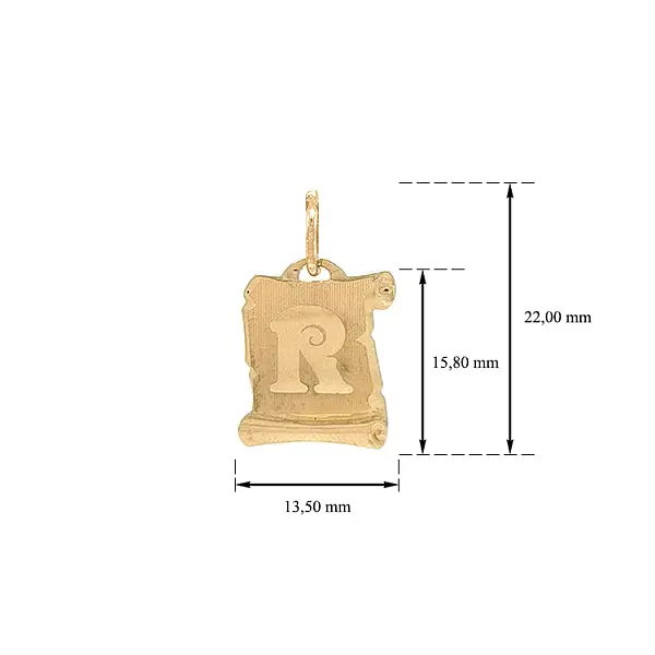 Gold-Anhänger Buchstabe R